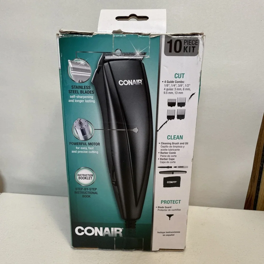 CONAIR Basic Cut Home Haircutting Clippers Kit‎ 10 Piece Set FREE BONUS GIFT New